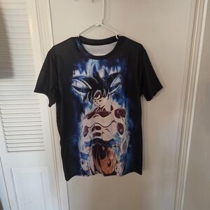 Black T-Shirt with Anime Warrior Graphic